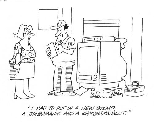 'I had to put in a new gizmo, a thingamajig and a watchamacallit.'