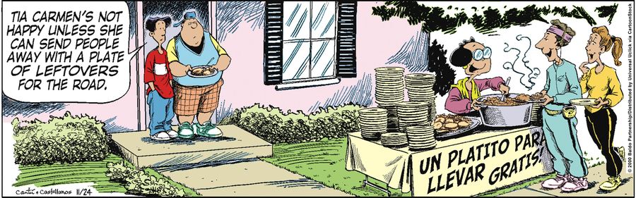 "Tia Carmen's not happy unless she can send people away with a plate of leftovers for the road."