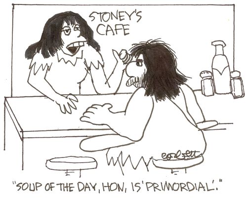 Cafe: 'Soup of the day, Hon, is 'primordial'.'
