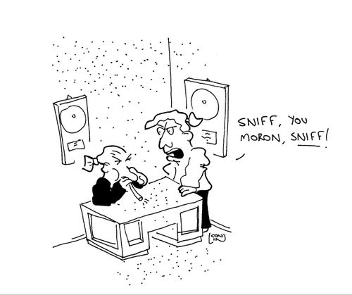 'Sniff, you moron, sniff!'
