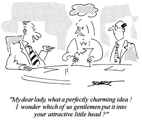 "My Dear Lady, what a perfectly charming idea! I wonder which of us gentlemen put it into your attractive little head."