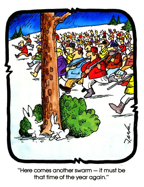 'Here comes another swarm - it must be that time of year again.'