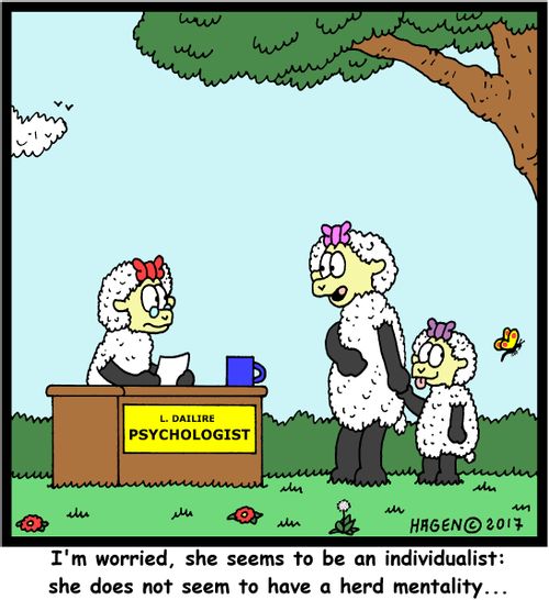 "I'm worried, she seems to be an individualist: she does not seem to have a herd mentality..."