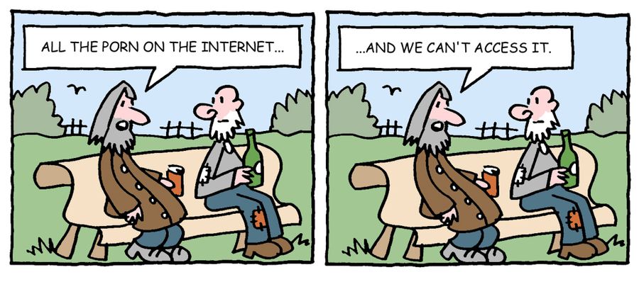 'All the porn on the internet, and we can't access it.'