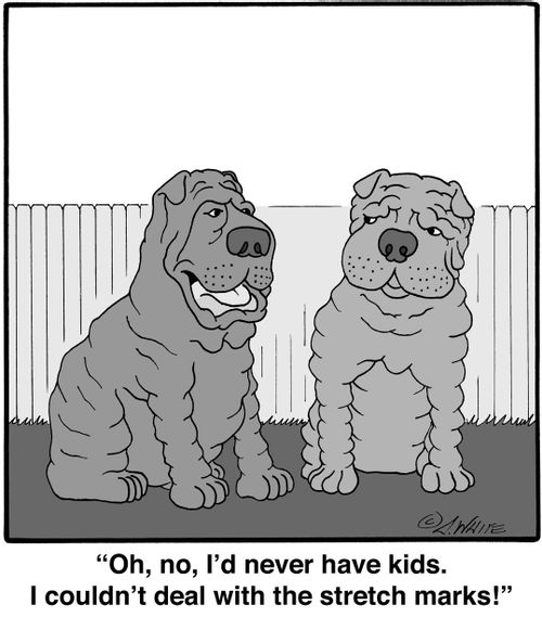 'Oh, no, I'd never have kids. I couldn't deal with the stretch marks!'