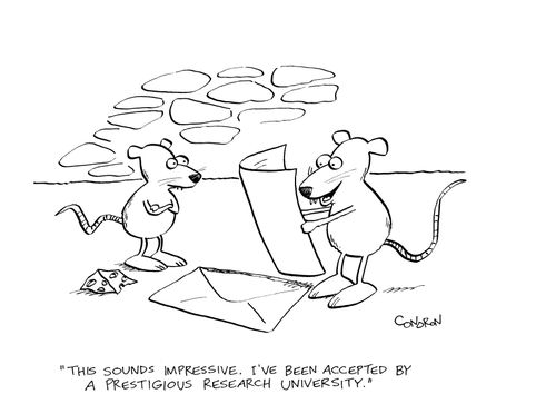 "This sounds impressive.  I've been accepted by a prestigious research university."