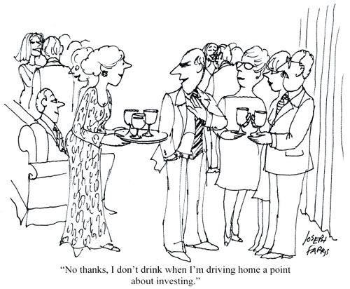 'No thanks, I don't drink when I'm driving home a point about investing.'