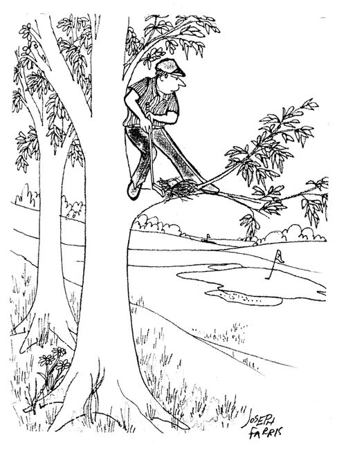 Golfer in the trees