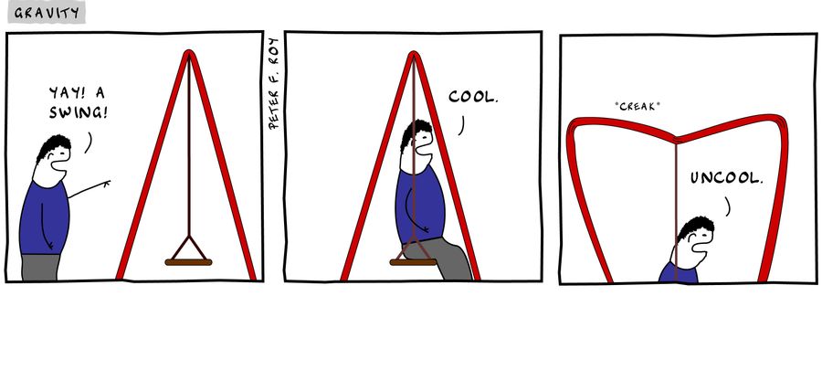 Yay! A swing! - 'Cool.' - 'Uncool.' - 