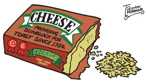 Cheese - providing sunblock for toast since 1754.