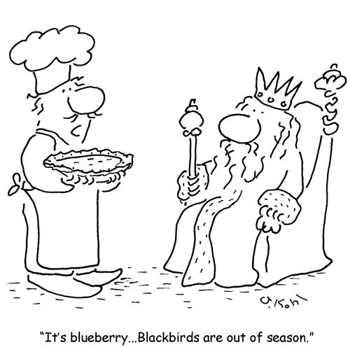 'It's blueberry... Blackbirds are out of season.'