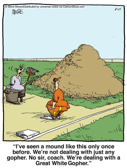 'I've seen a mound like this only once before. We're no dealing with just any gopher...'