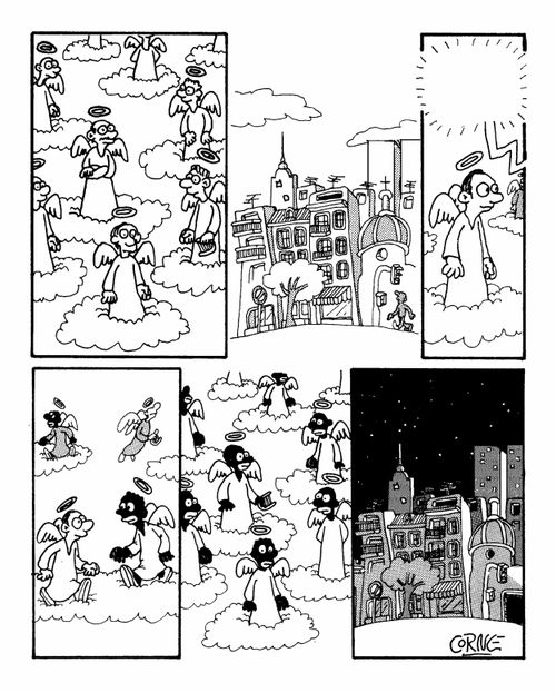 Black and white angels for night and day