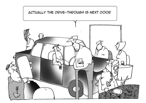 Actually the drive through is next door.