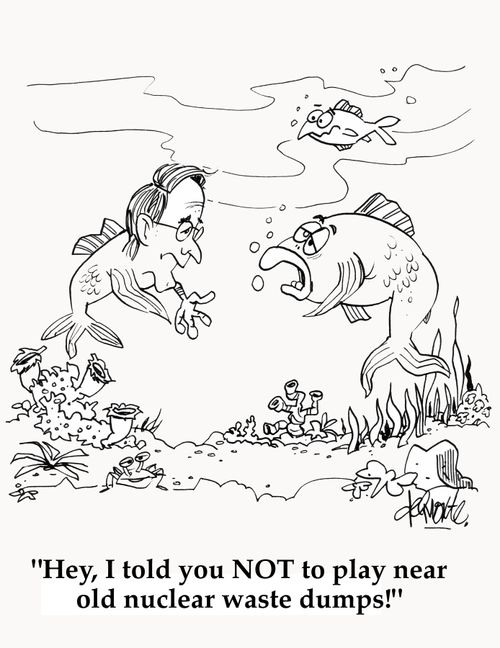 'Hey, I told you NOT to play near old nuclear waste dumps!'