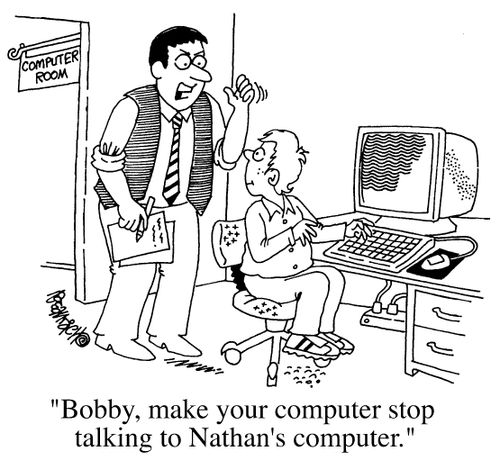 "Bobby, make your computer stop talking to Nathan's computer."