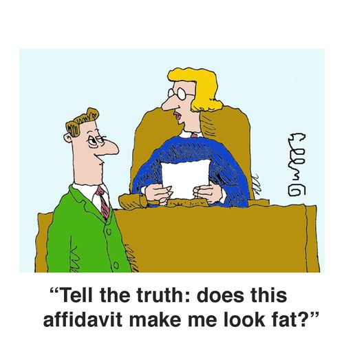 'Tell the truth: does this affidavit make me look fat?'
