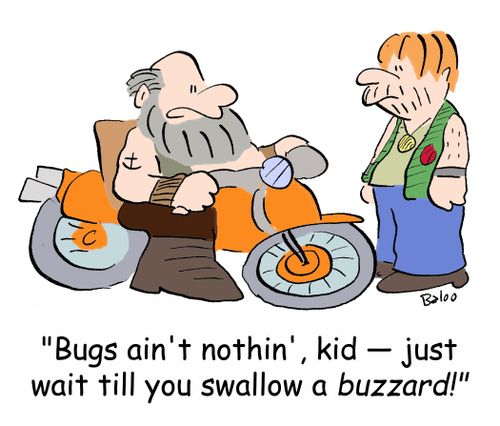 'Bugs ain't nothin', kid -- just wait till you swallow a BUZZARD!'