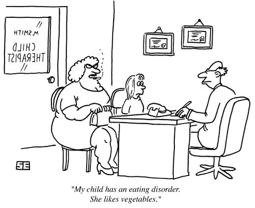 'My child has an eating disorder. She likes vegetables.'