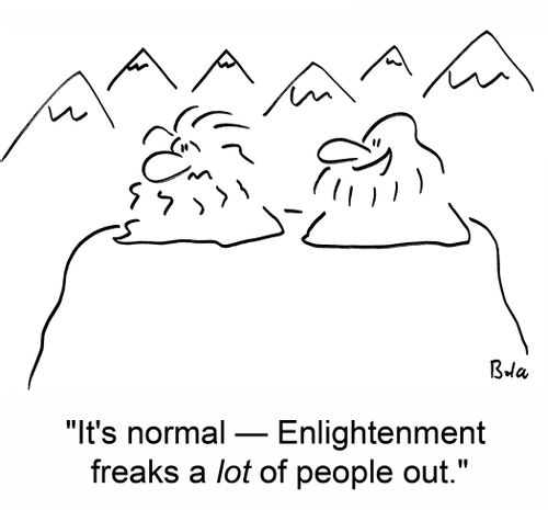 'It's normal -- Enlightenment freaks a lot of people out.'