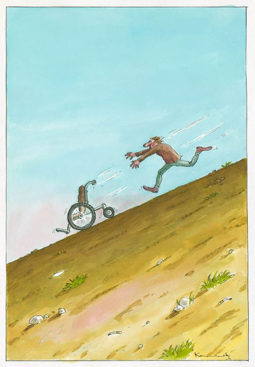 Escaped Wheelchair.