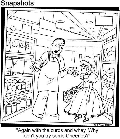 Little Miss Muffet in Store.