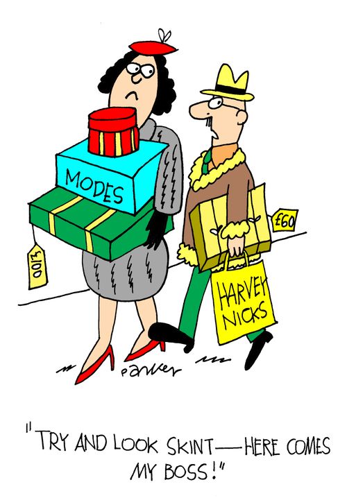 'Try and look skint-here comes my boss!'