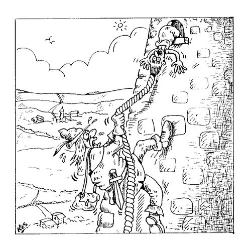 Rapunzel falling out of her tower