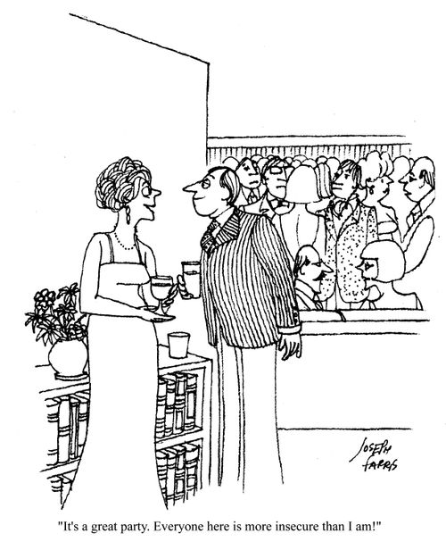 'It's a great party. Everyone here is more insecure than I am!'