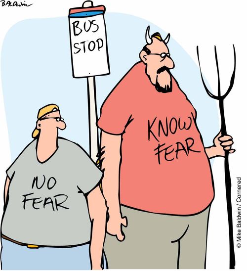 Satanic man with 'Know Fear' t-shirt
