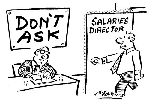 Salary Director with Notice on Wall - Donï¿½t Ask