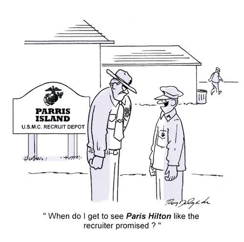 'When do I get to see Paris Hilton like the recruiter promised.'