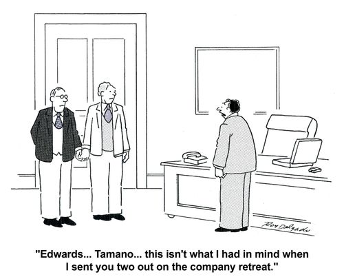 'Edwards... Tamano... this isn't what I had in mind when I sent you two out on the company retreat.'