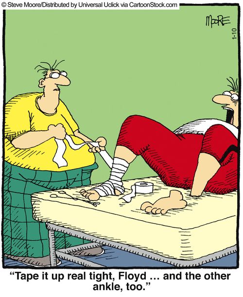 'Tape it up real tight, Floyd ... and the other ankle too.'
