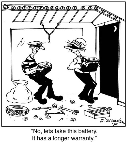 'No, lets take this battery. It has a longer warranty.'