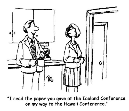 'I read the paper you gave at the Iceland Conference on my way to the Hawaii Conference.'