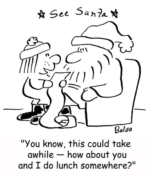 'You know, this could take awhile - how about you and I do lunch somewhere?'