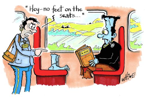 'Hey - no feet on the seats...'