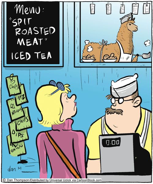 Spit roasted meat.