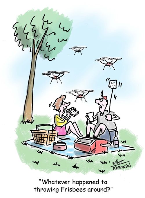 "Whatever happened to throwing Frisbees around?"