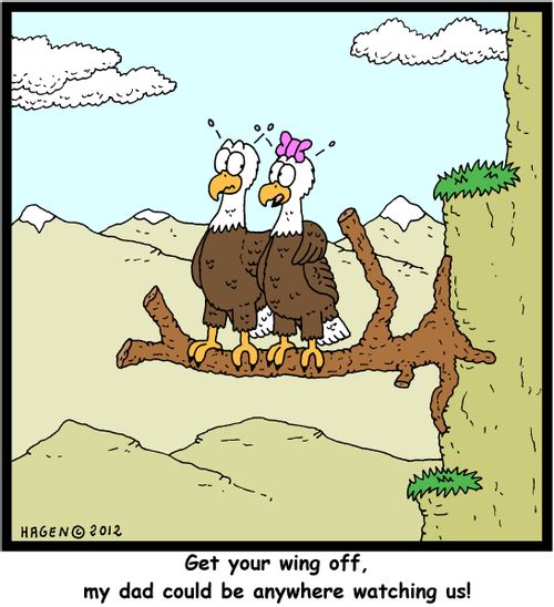 'Get your wing off, my dad could be anywhere watching us!'