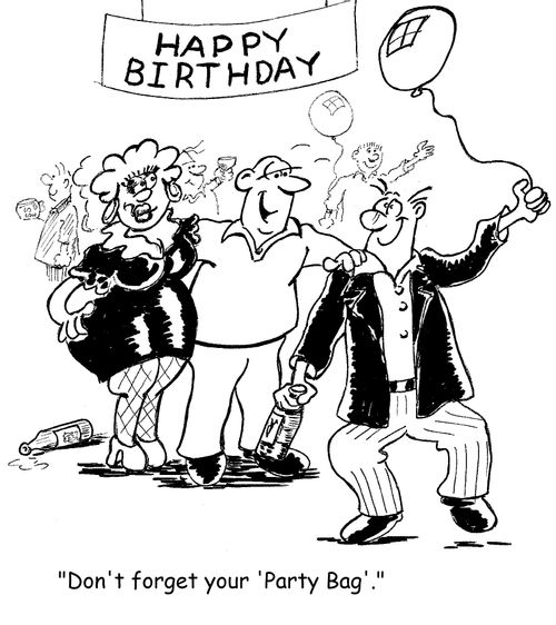 'Don't forget your 'Party Bag'.'
