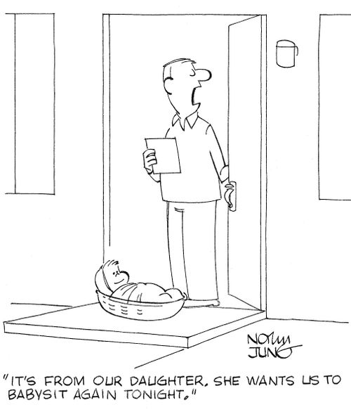 'It's from our daughter. She wants us to babysit again tonight.'