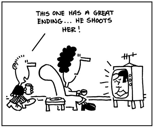 'This has a great ending...he shoots her.'