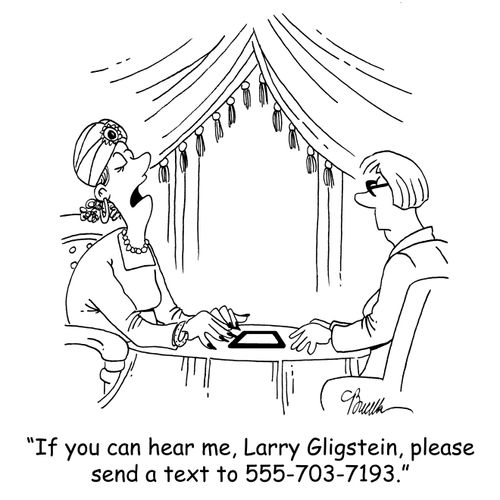 'If you can hear me, Larry Gligstein, please send a text to 555-703-7193