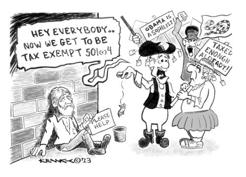 'Hey everybody...Now we get to be tax exempt...'