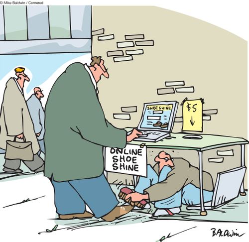 Online shoe shine.