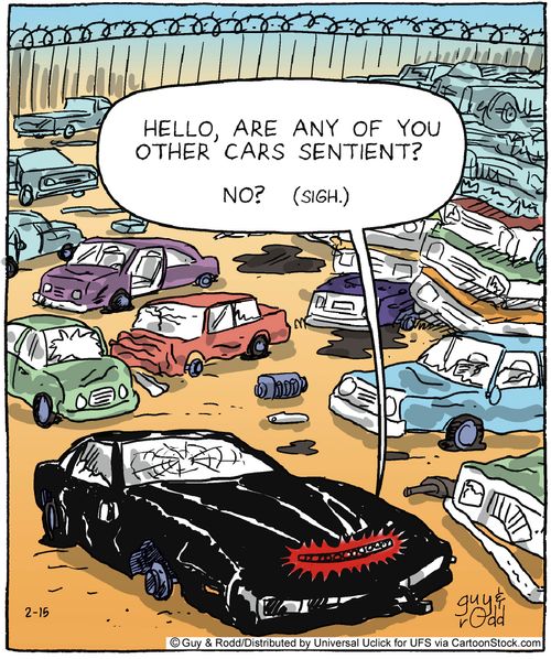 'Hello, are any of you other cars sentient? No? (sigh.)'