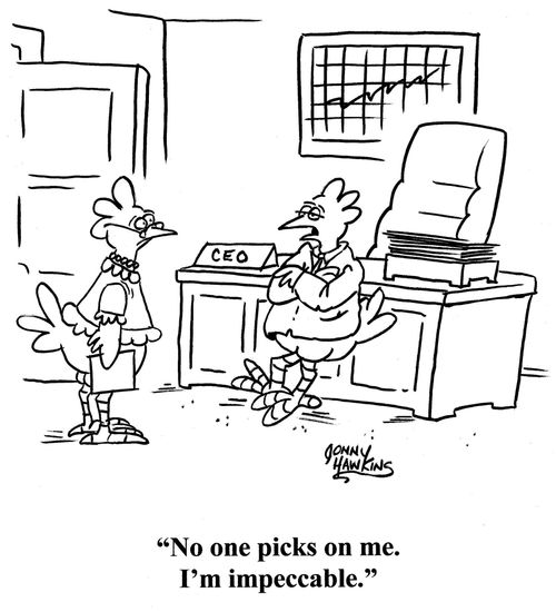 Chicken executive: 'No one picks on me. I'm impeccable.'