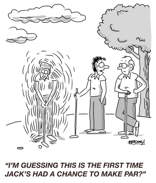 "I'm guessing this is the first time Jack's had a chance to make par?"